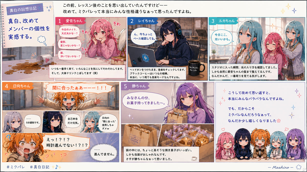🖥「真白、改めてメンバーの個性を実感する。」