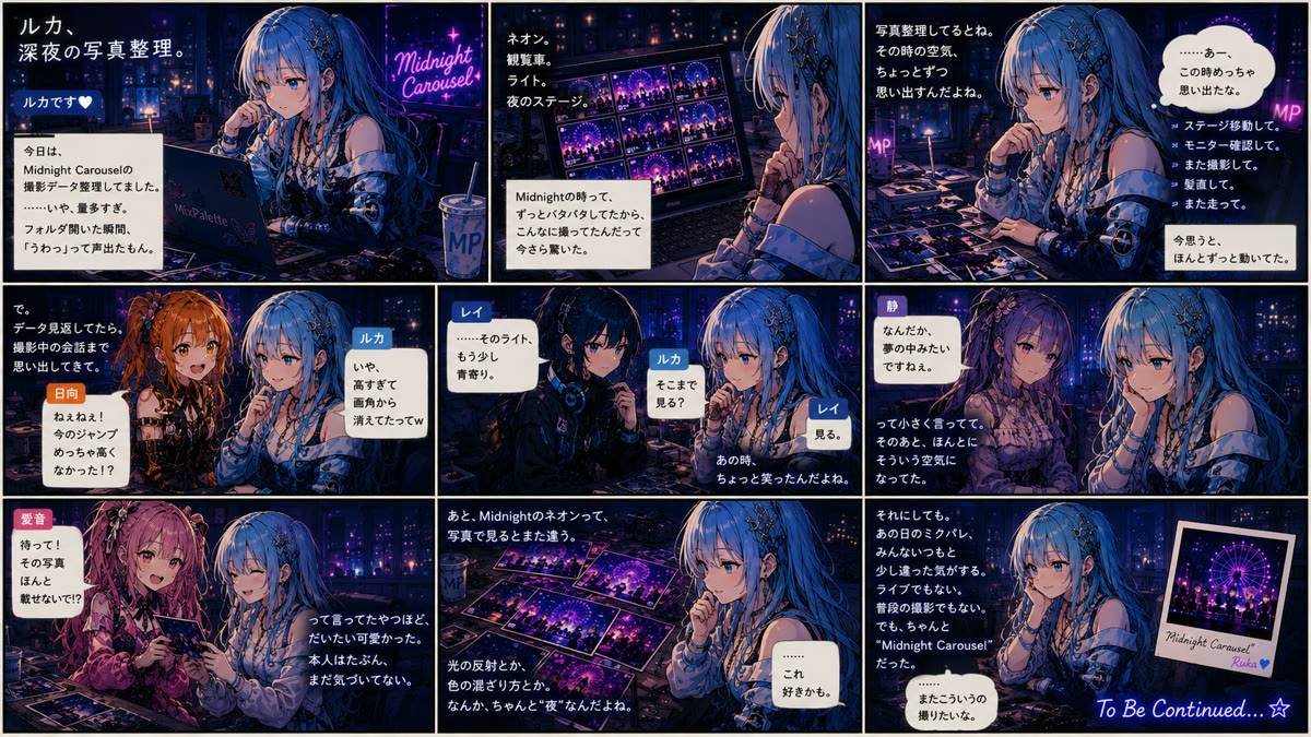 🌃「ルカ、深夜の写真整理。」