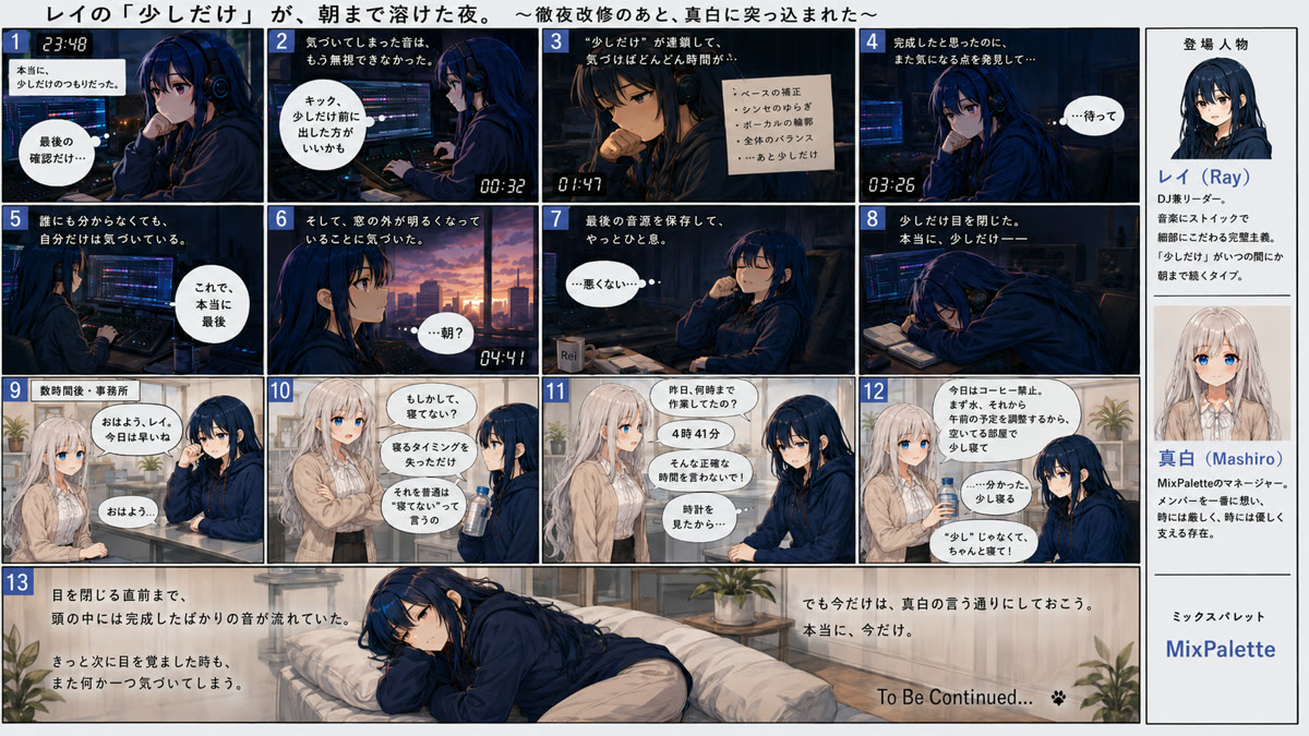 🌃 レイの「少しだけ」が、朝まで溶けた夜。